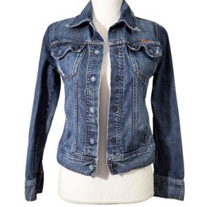 SALT WORKS Orchid Street Distressed Denim Blue Jean Jacket - Women's S